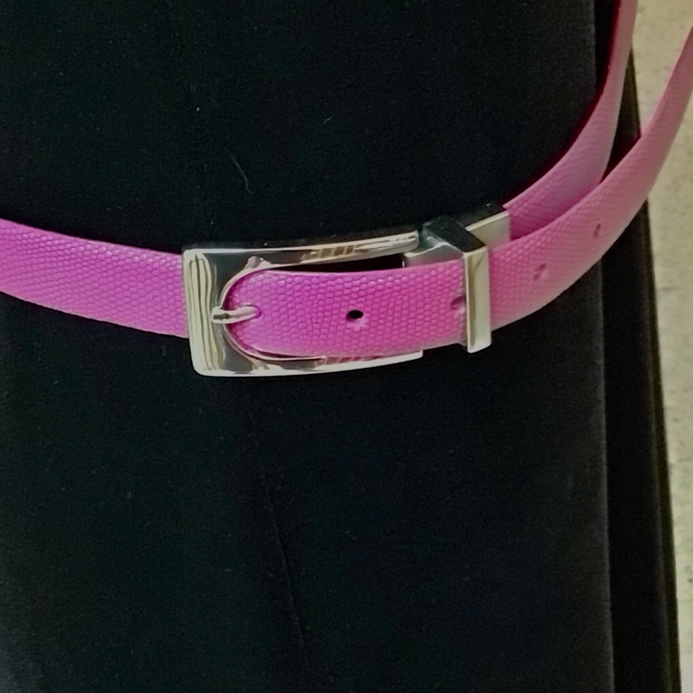 Nine West Pink Snakeskin Textured Belt